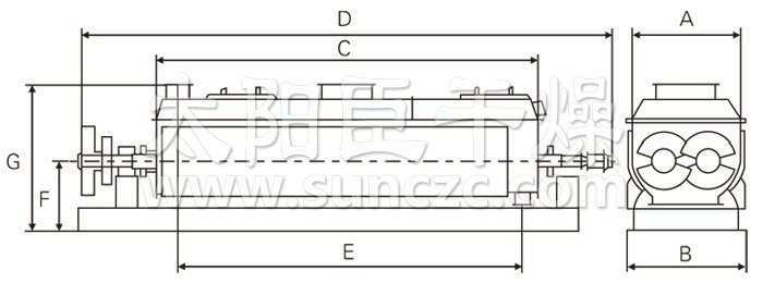 空心槳葉干燥機(jī)結(jié)構(gòu)示意圖 空心槳葉干燥機(jī)結(jié)構(gòu)示意圖